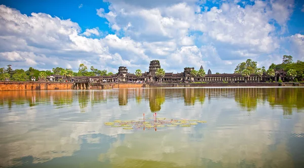 Ünlü Angkor Wat Tapınağı Kompleksi Siem Reap Kamboçya Panoramik Manzara — Stok fotoğraf