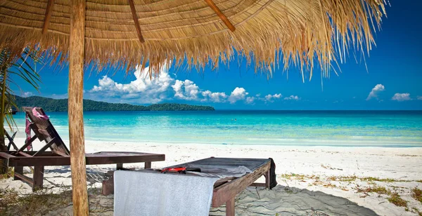 Bela Praia Azul Turquesa Ilha Koh Rong Samloem Camboja — Fotografia de Stock