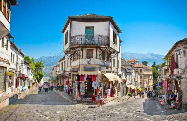 Cirokaster Arnavutluk Haziran 2014 Arnavutluk Cirokaster Kentinde Tarihi Cirokasteron Kasabasının — Stok fotoğraf