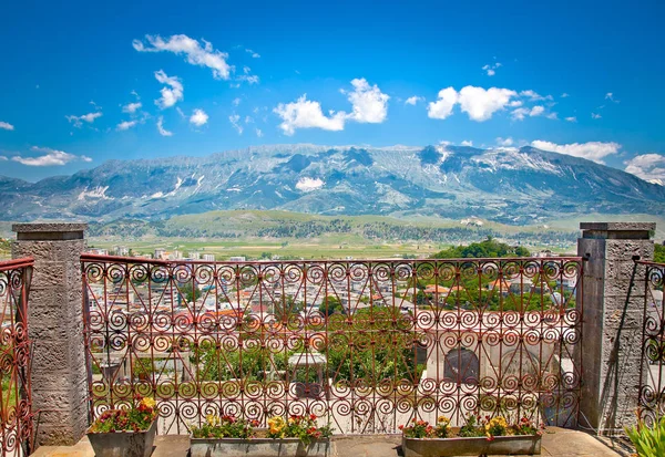 Panoramiczny Widok Piękną Przyrodę Regionie Gjirokaster Widok Balkonu Albania — Zdjęcie stockowe