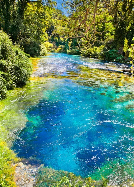 Blue Eye Water Spring Discharge Delvine District Albania — Stock Photo, Image