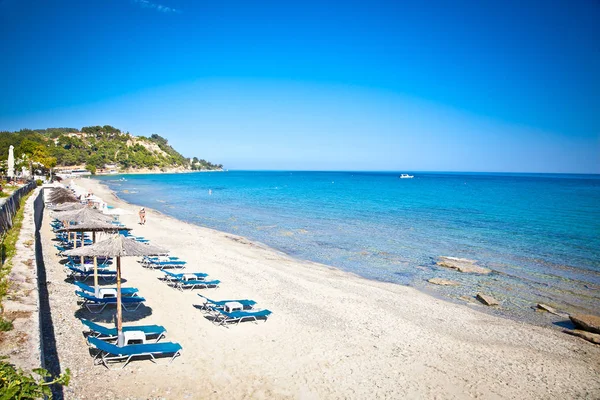 Loutra Spiaggia Sabbia Sulla Penisola Kassandra Calcidica Grecia — Foto Stock