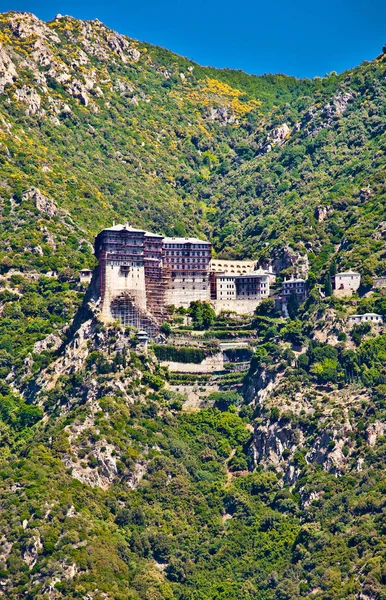 Monasterio Ortodoxo Medieval Simonopetra Monte Athos Agion Oros Montaña Santa — Foto de Stock