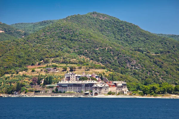 Xenophontor Manastırı Athos Dağı Ndaki Ortaçağ Manastırı Agion Oros Kutsal — Stok fotoğraf