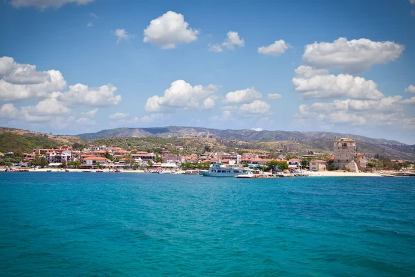 Panoramisch Uitzicht Stad Ouranoupolis Toegang Tot Kloosters Van Berg Athos — Stockfoto