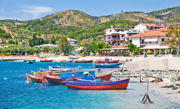 Hermoso Puerto Ouranoupolis Península Athos Chalkidiki Grecia — Foto de Stock