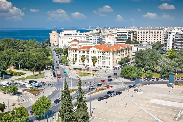 Vista Panorâmica Aérea Platia Chanth Cidade Salónica Grécia — Fotografia de Stock