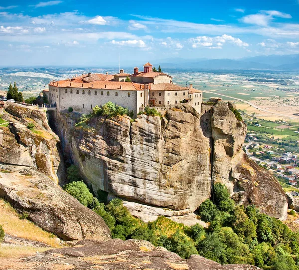 Vista Panorâmica Sobre Meteora Trikala Grécia — Fotografia de Stock