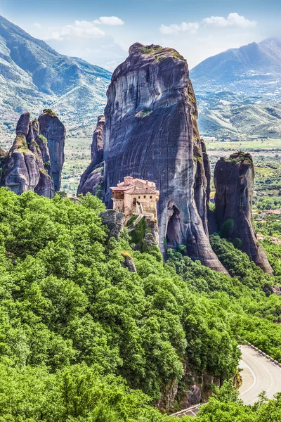 Monasterio Rousanou Meteora Región Trikala Verano Grecia — Foto de Stock