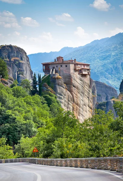 Mosteiro Rousanou Meteora Região Trikala Verão Grécia — Fotografia de Stock