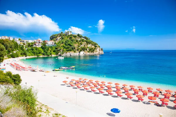 Hermosa Playa Valtos Cerca Ciudad Parga Syvota Grecia — Foto de Stock