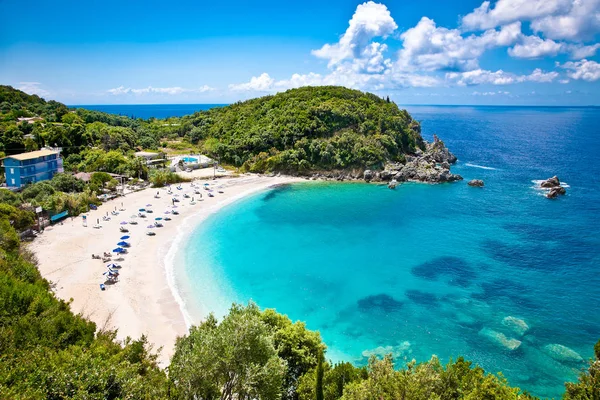 Prachtig Sarakiniko Strand Slechts Buiten Het Dorp Parga Agia Dorp — Stockfoto