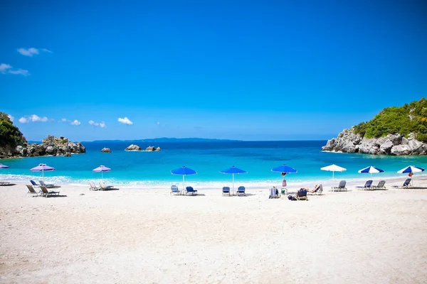 Prachtig Sarakiniko Strand Slechts Buiten Het Dorp Parga Agia Dorp — Stockfoto