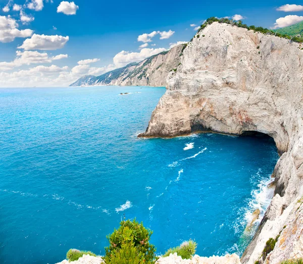 Beautiful Panoramic View Cliffs Back Katsiki Beach Lefkada Island Greece — 스톡 사진