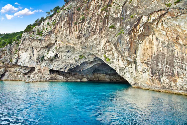 Yon Adası Lefkas Taki Papanikolis Mağarası Kinci Dünya Savaşı Nın — Stok fotoğraf
