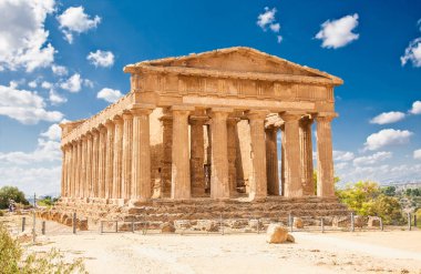  Tapınaklar Vadisi 'ndeki Ercole Tapınağı, Agrigento, Sicilya Adası, İtalya