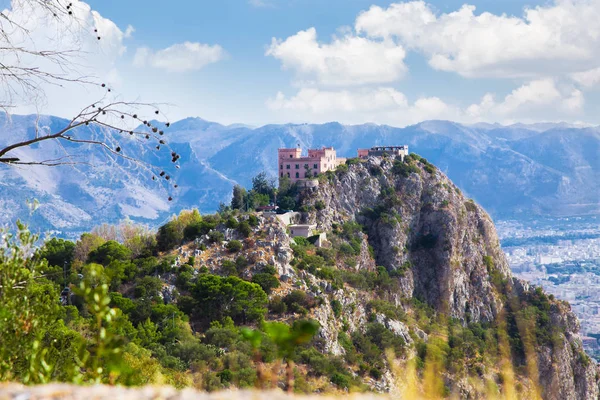 Utsikt Över Slottet Utvegio Berget Pellegrino Palermo Sicilien Italien — Stockfoto