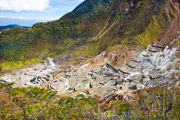 Vallée Owakudani Vallée Volcanique Avec Soufre Actif Des Sources Chaudes — Photo