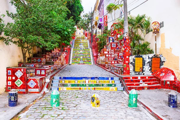 Rio Janeiro Brazil April 2015 Escadaria Selaron Famous Public Steps — 스톡 사진