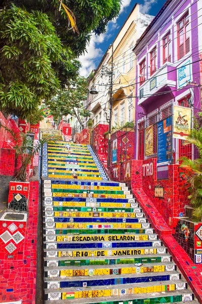 Rio Janeiro Brazília 2015 Április Escadaria Selaron Híres Nyilvános Lépései — Stock Fotó