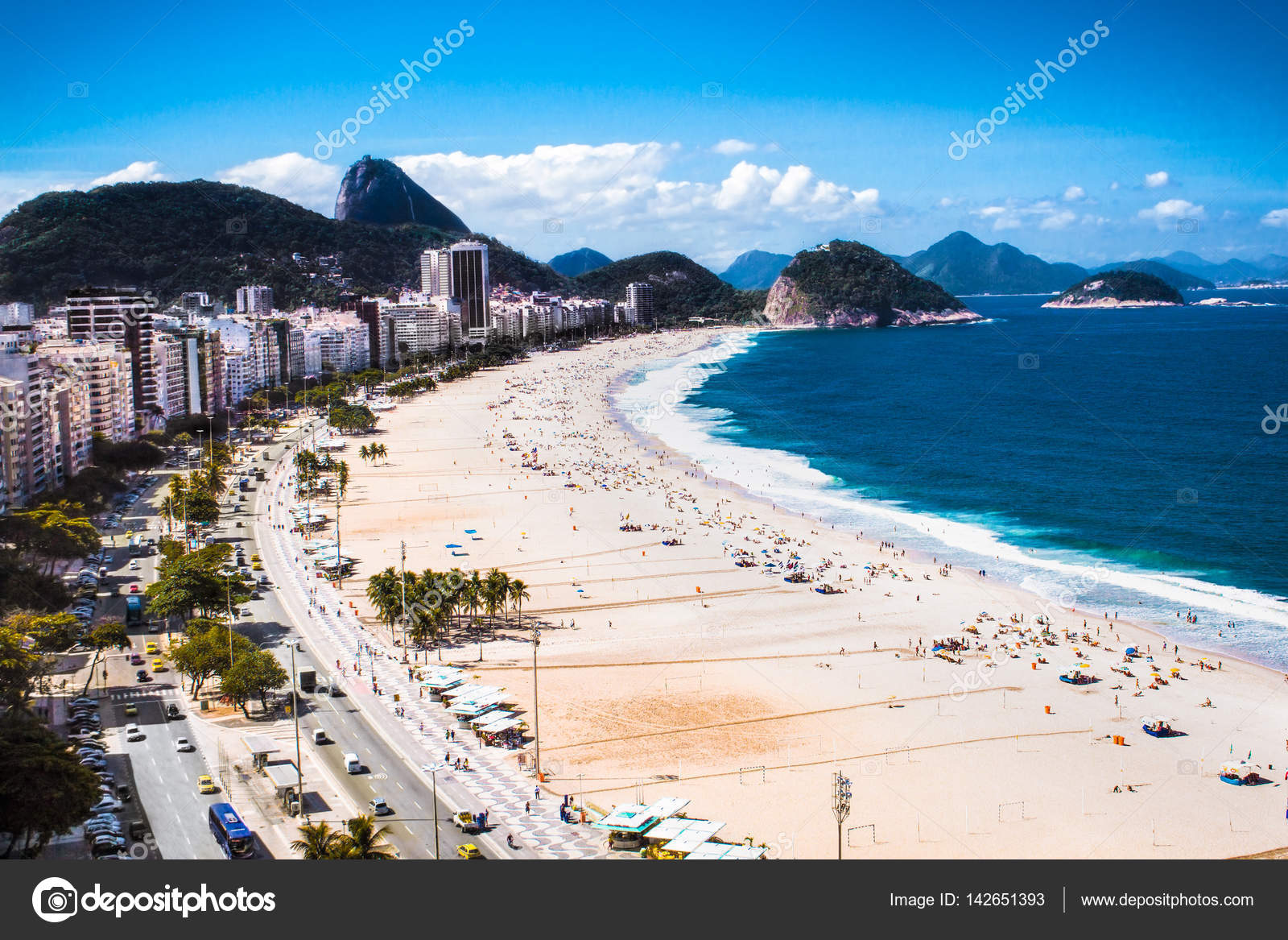Panoramic View Copacabana Beach City Skyline Rio Janeiro Brazil Stock Photo By C Master2