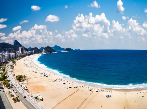 Rio Janeiro Şehir Silueti Ile Copacabana Plajpanoramik Görünümü Brezilya — Stok fotoğraf