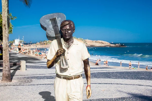 Rio Janeiro Brasilien April 2015 Tom Jobim Staty Invigdes Ipanema — Stockfoto
