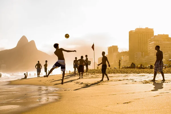 Rio Janeiro Brasil Abril 2015 Carioca Brasileños Jugando Fútbol Altinho — Foto de Stock