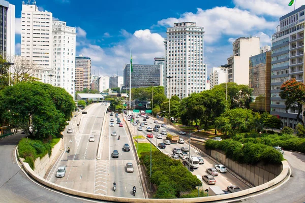 Anhangabau Tüneli Bayrak Meydanı Sao Paulo Merkezi Brezilya — Stok fotoğraf