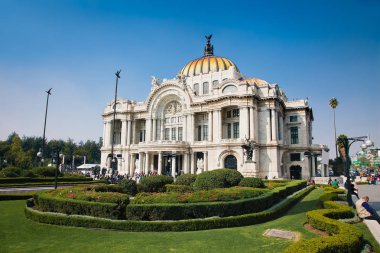 Zocalo'daki Metropolitan Katedrali ve Başkan Sarayı, Mexico City'nin Merkezi, Meksika.