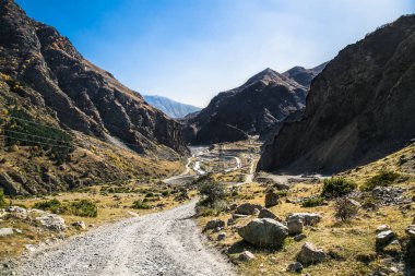 gveleti yüksek vadi, Gürcü askeri road, Kafkas Dağları, Gürcistan, Avrupa boyunca güzel manzara