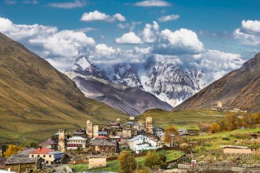 Svaneti'deki Ushguli köyü müzesi. Yukarı Svaneti - Unesco Dünya Mirası. Georgia, Avrupa.
