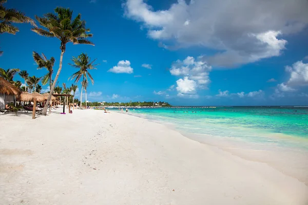 Piękna Biała Piaszczysta Plaża Akumal Meksyk Ameryka Łacińska — Zdjęcie stockowe