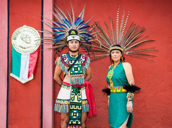 Teotihuacan Meksika Aralık 2015 Teotihuacan Geleneksel Kostüm Maya Kabilesinden Insanlar — Stok fotoğraf