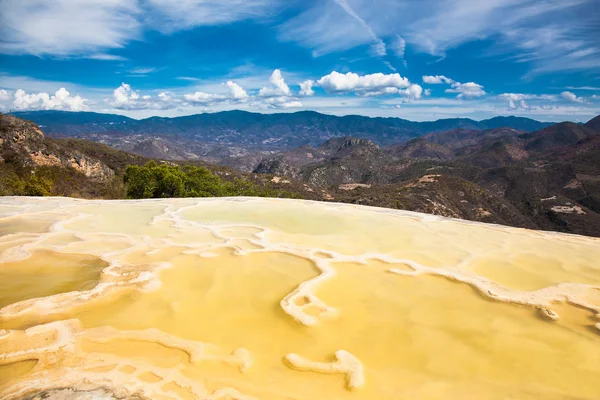 Thermal Mineral Spring Hierve Agua Natural Rock Formations Oaxaca Mexico — Stock Photo, Image