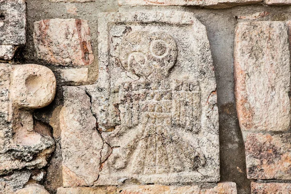 Escultura Nas Ruínas Antiga Cidade Maia Uxmal Região Yucatán México — Fotografia de Stock