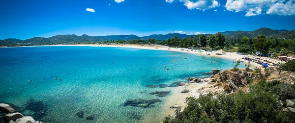 Praia Sikias Bonita Costa Oriental Sithonia Halkidiki Greece — Fotografia de Stock