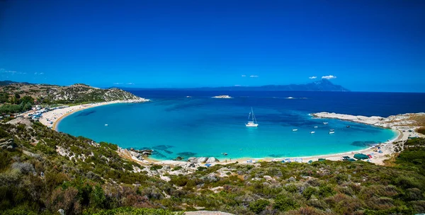 Praia Kriaritsi Bonita Costa Leste Sithonia Halkidiki Greece — Fotografia de Stock