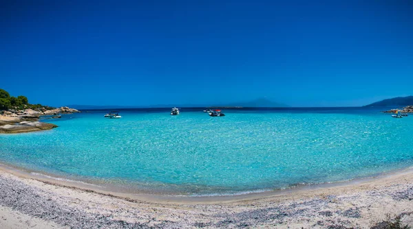 Praia Bonita Ilha Diaporos Perto Sithonia Halkidiki Grécia — Fotografia de Stock