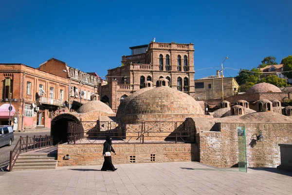 Abanotubani Ancient District Known Sulfuric Baths Abanotubani Located Bank Mtkvari — Stock Photo, Image