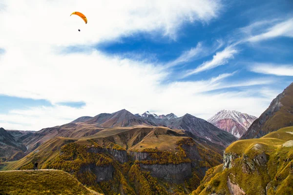 Paragliding Mountains Gudauri Georgia Europe — Stock Photo, Image