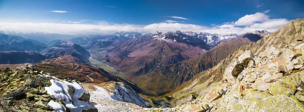 Hermosa Vista Panorámica Desde Cerca 3500 Metros Del Glaciar Tetnuldi — Foto de Stock