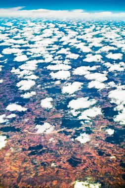 Havadan görünümü güzel Afrika'nın. Kia, yaz aylarında açık bir günde gökten görülen.