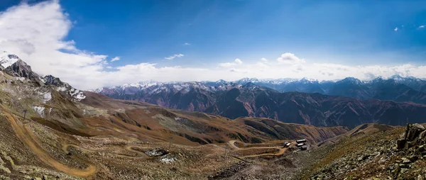 Hermosa Vista Panorámica Desde Cerca 3500 Metros Del Glaciar Tetnuldi — Foto de Stock