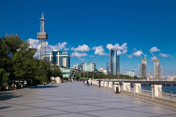 Seaside Walking Boulevard Baku Azerbaijan Baku Capital Largest City Azerbaijan — Stock Photo, Image