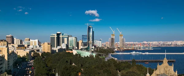 Vacker Panoramautsikt Över Baku Azerbajdzjan Baku Huvudstad Och Största Staden — Stockfoto