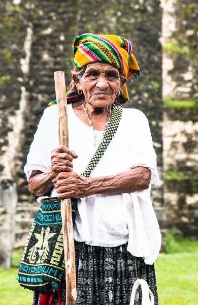 Tikal Guatemala Dec 2015 Porträtt Oidentifierad Guatemalas Kvinna Tikal Den — Stockfoto