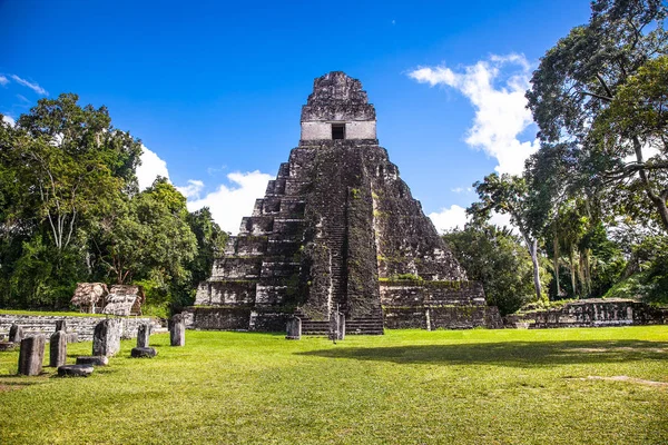 Het Gran Plaza Archeologische Site Van Tikal Guatemala — Stockfoto