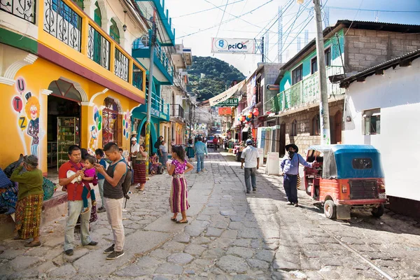 San Pedro Guatemala Dec 2015 População Local Rua Principal San — Fotografia de Stock