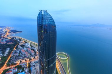 Xiamen Shimao Boğazı bina Petronas ikiz kuleleri sahne